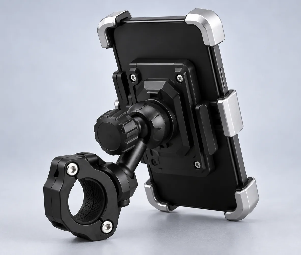 Aluminium Motorcycle Phone Holder, side view