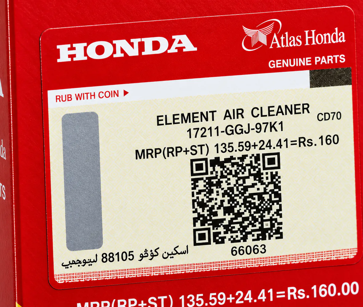 Atlas Honda Genuine Air Cleaner Element CD70, close-up