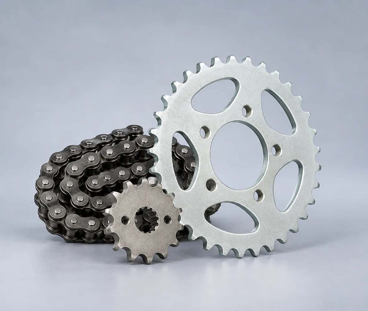 Atlas Honda Genuine Chain Sprocket Kit for Honda CD70, front view
