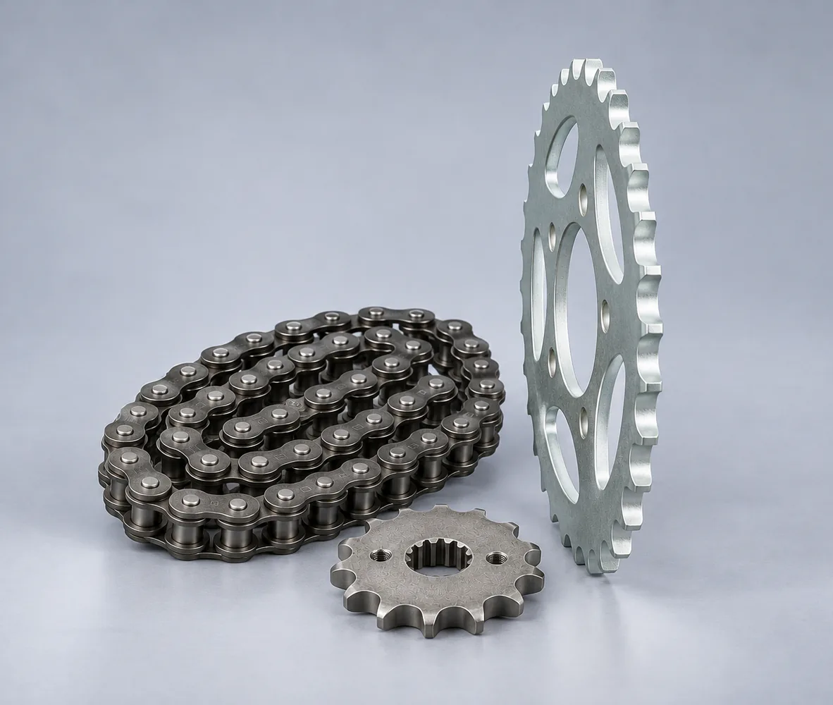 Atlas Honda Genuine Chain Sprocket Kit for Honda CD70, side view