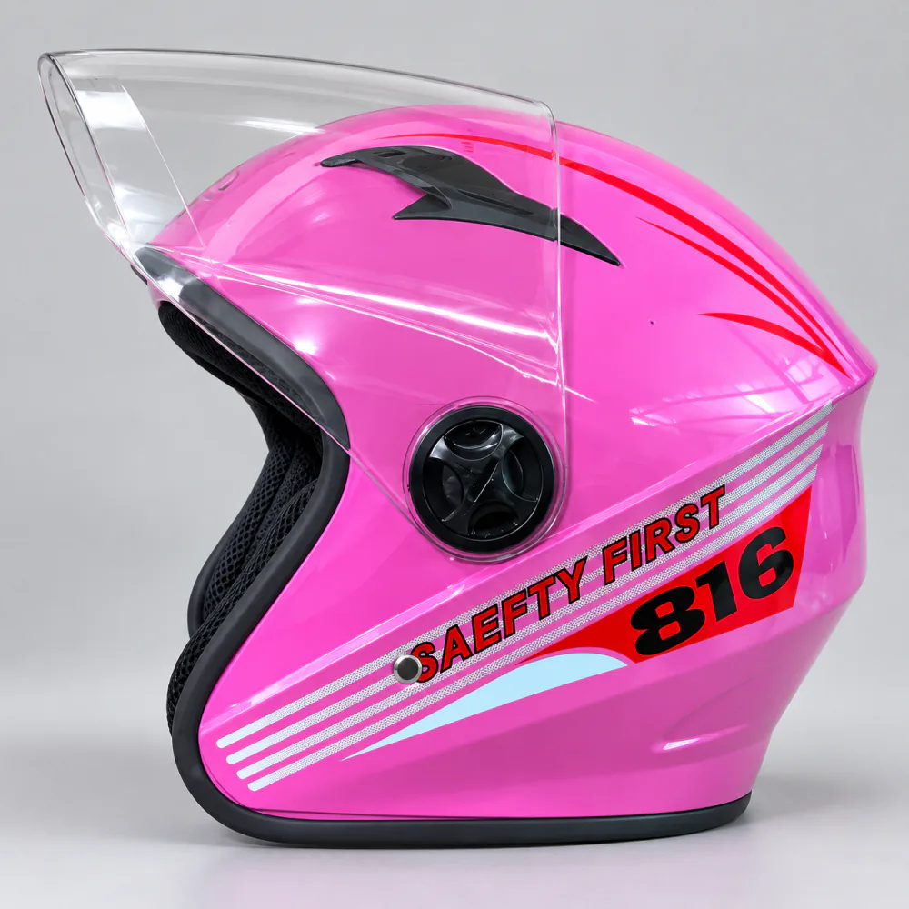 FM Helmet 816 Open Face Helmet in Pink