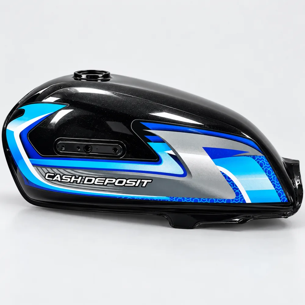 Fuel Tank for Honda CD70 – Black with Blue Decal