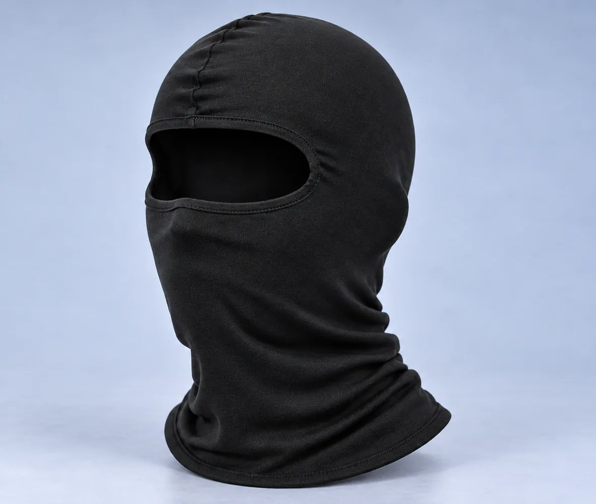 Full Face Motorcycle Balaclava – Black, front view