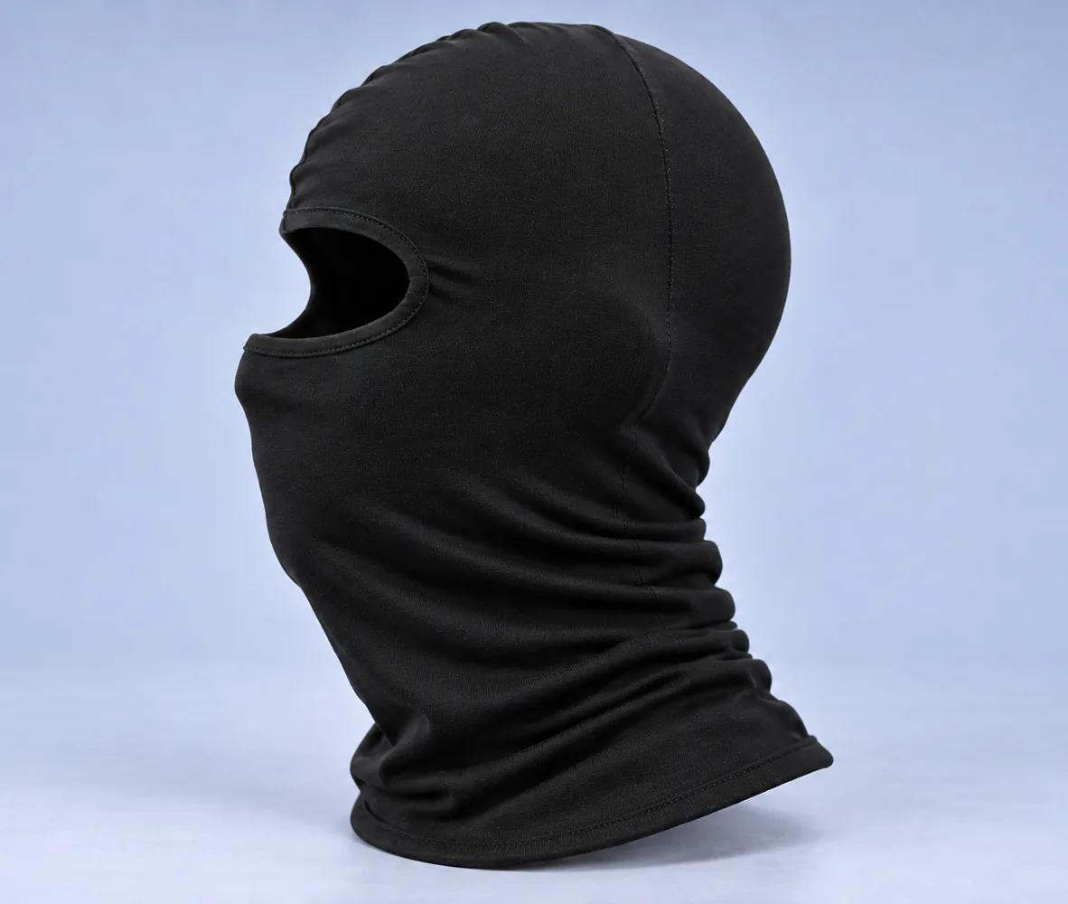 Full Face Motorcycle Balaclava – Black, side view