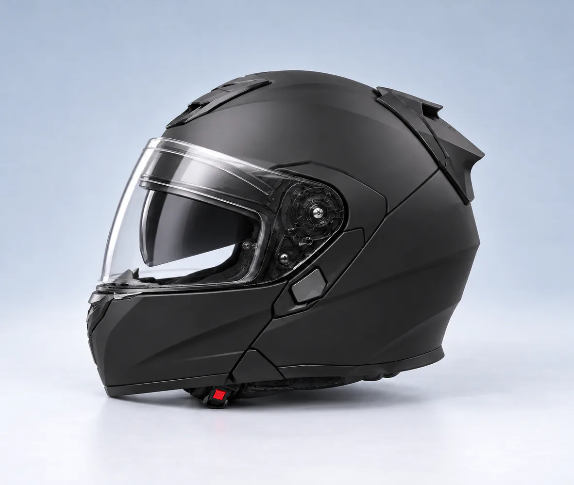 Jiekai JK-902 Flip Up Helmet, Matt Black, side view