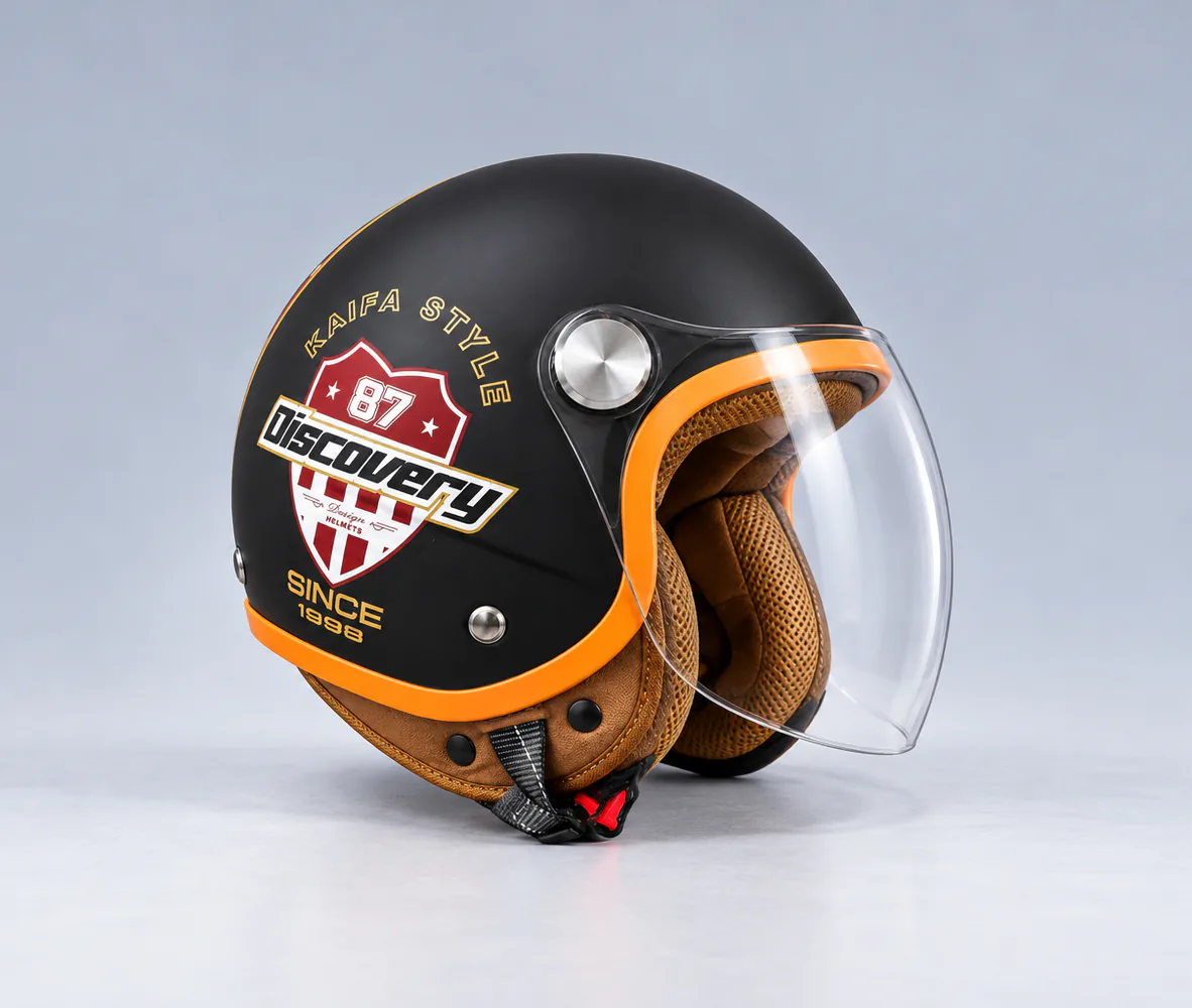 KAIFA Retro Open Face Helmet, 87 Discovery, front view