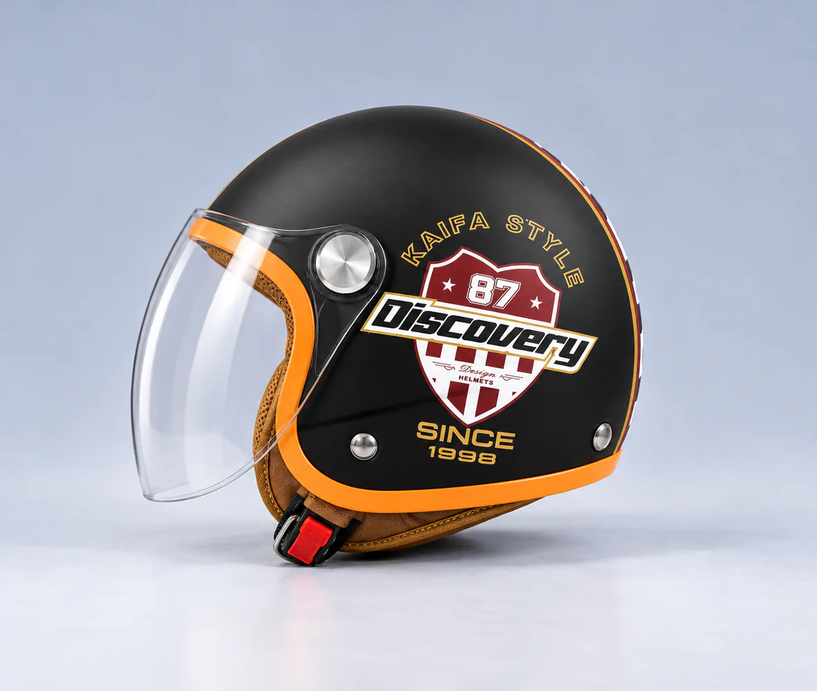 KAIFA Retro Open Face Helmet, 87 Discovery, side view