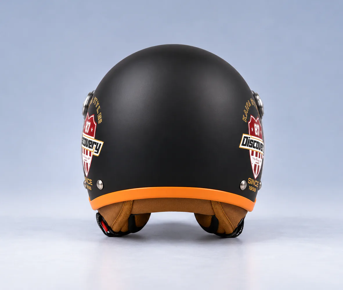 KAIFA Retro Open Face Helmet, 87 Discovery, rear view