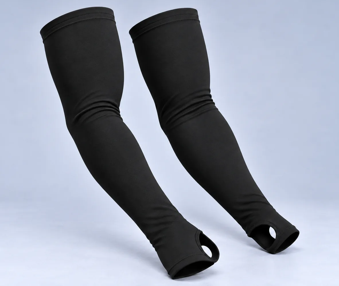Motorcycle Arm Sleeves – Black, front view