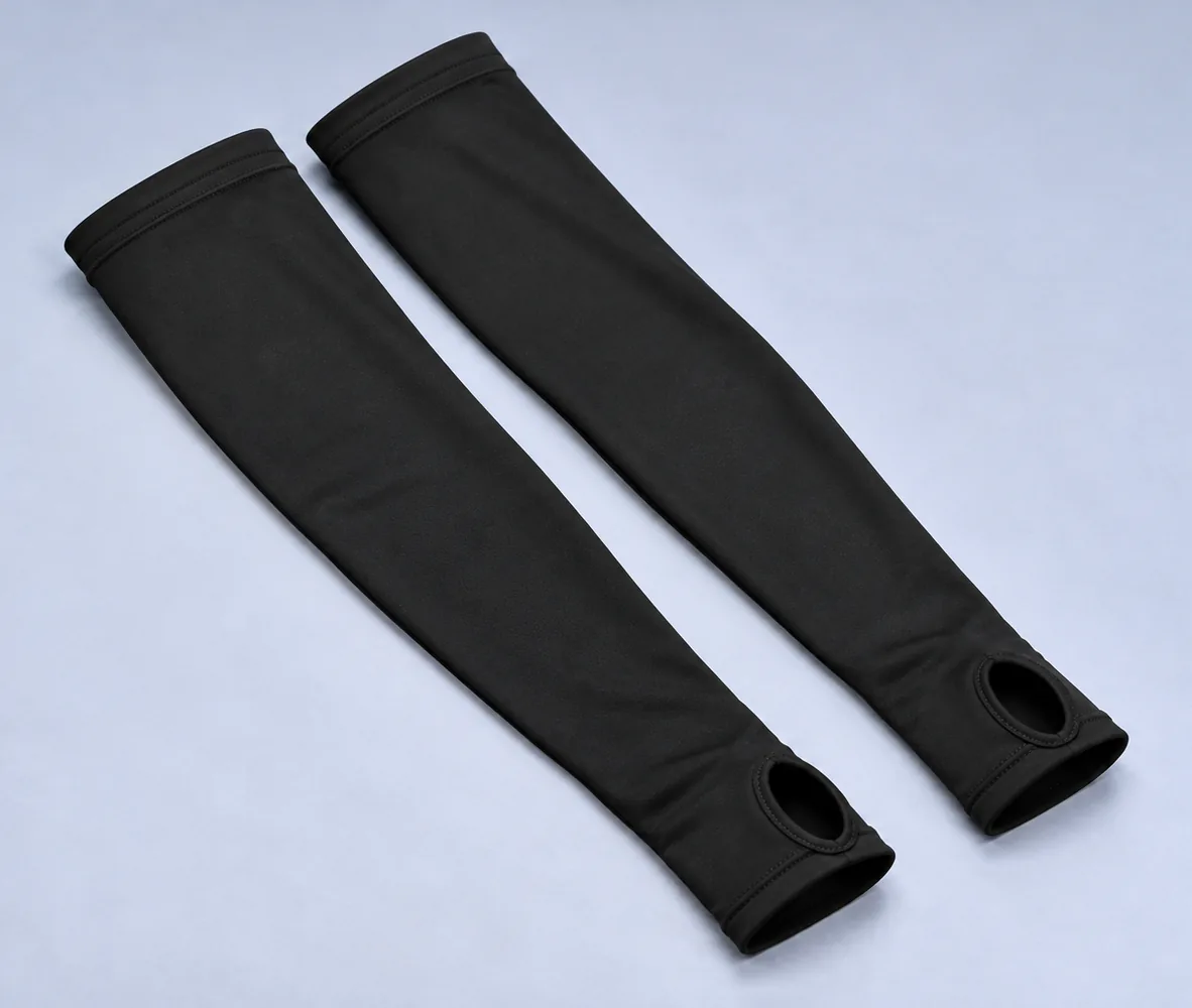 Motorcycle Arm Sleeves – Black, side view