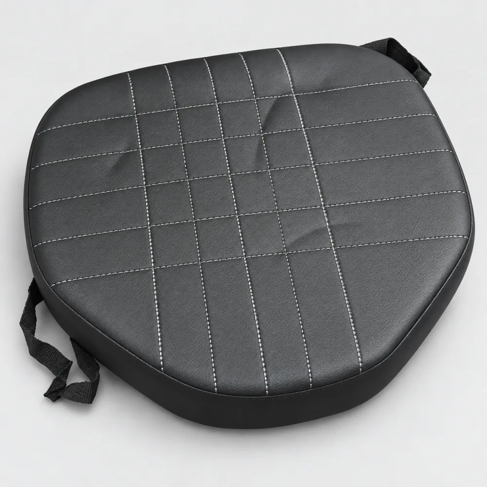 Motorcycle Seat Cushion Pad – Black with Grid Stitching