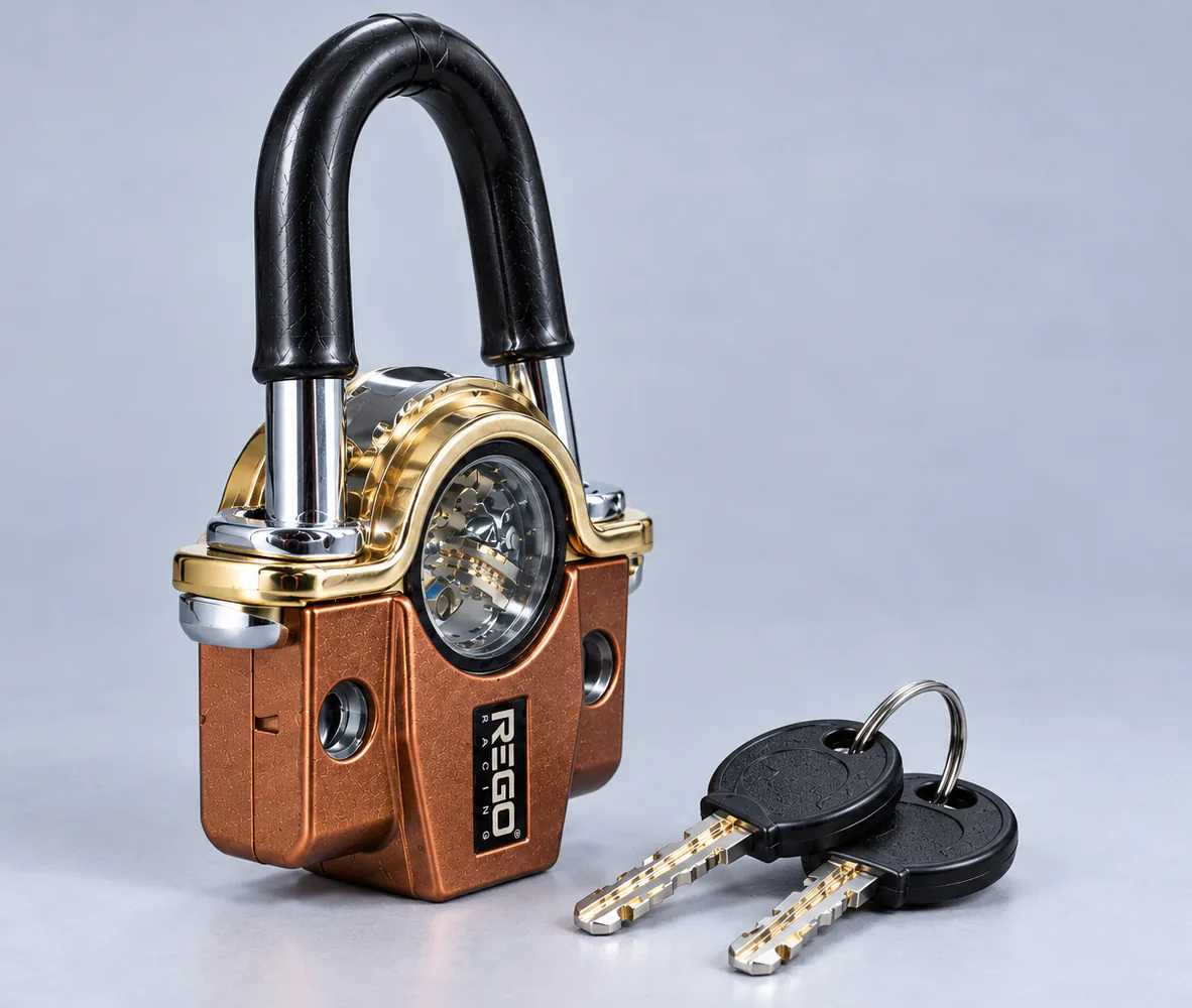 REGO Racing Motorcycle Shackle Lock, side view