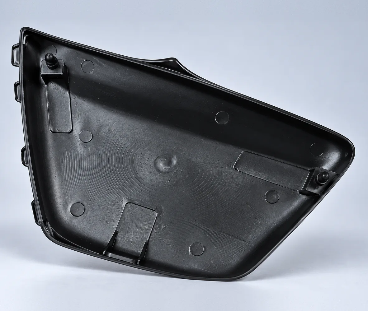 Side Cover for Suzuki GS150 – Black with Blue Decal, side view