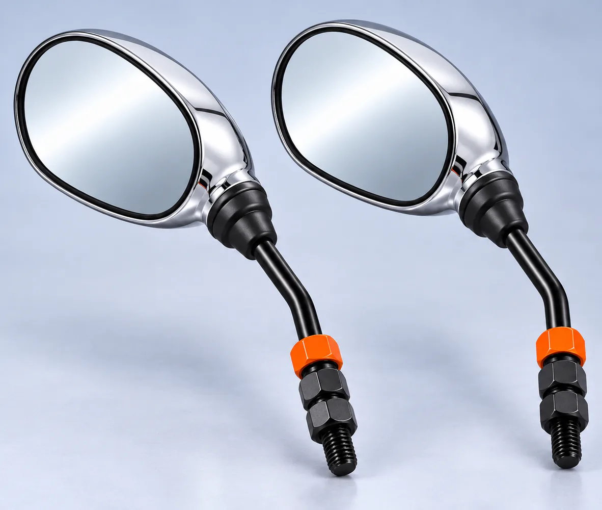 Side Mirror Set for Honda CD70 and CG125, front view