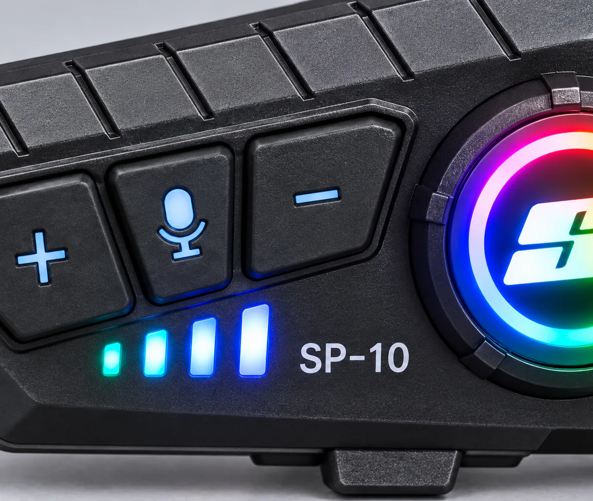 Super Air SP-10 Bluetooth Helmet Headset, close-up
