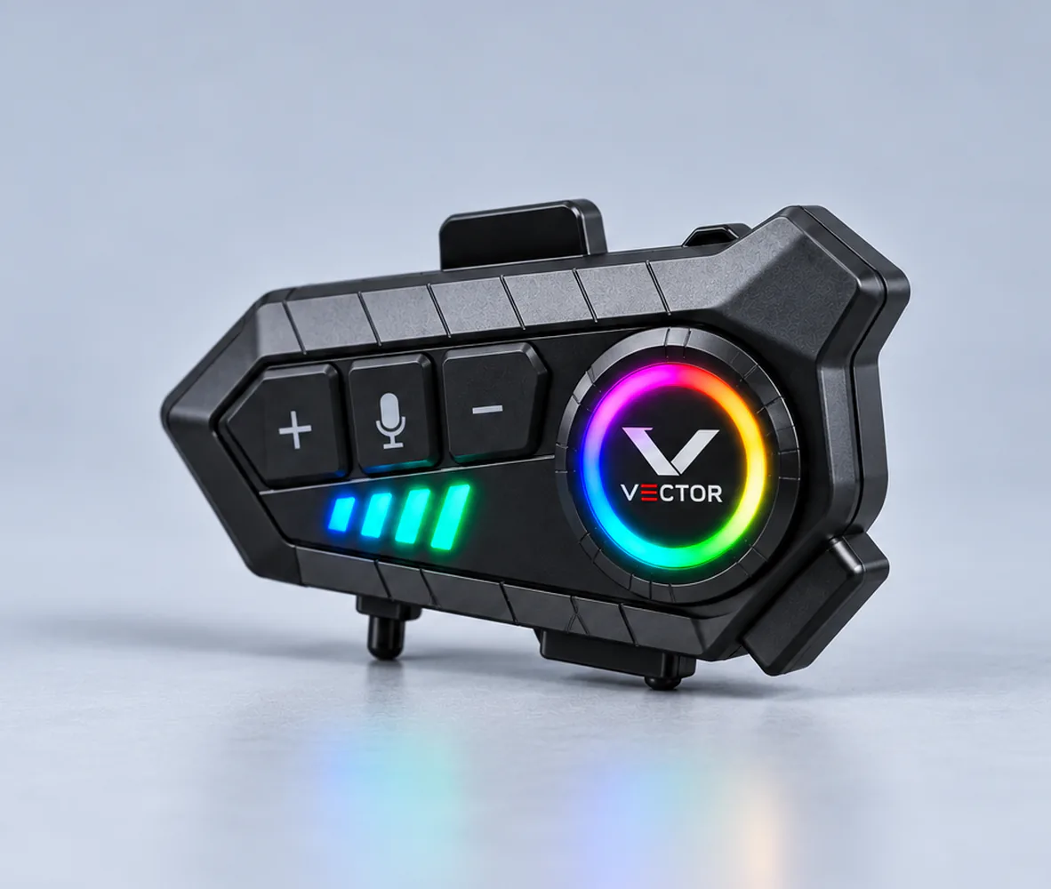 Vector Bluetooth 5.3 Helmet Headset, close-up