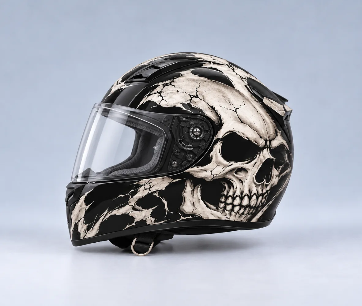 Vector VT-254 Modular Helmet, Skull, side view