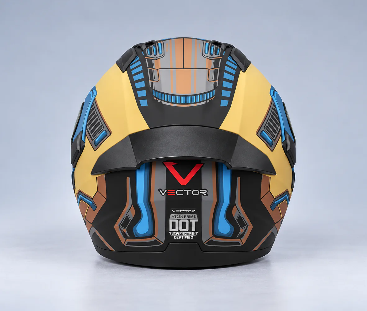 Vector VT-254 Prime Modular Helmet, Sonic, rear view