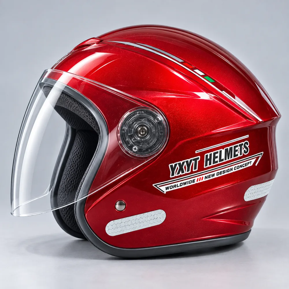 YXYT Open Face Helmet Red